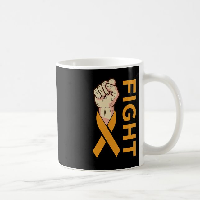 Taza De Café Cáncer de leucemia Naranja Cinta de la Lucha Conci (Derecha)