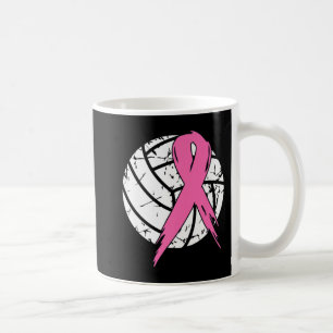 Taza De Café Cáncer de mama Cos de Concienciación sobre Voleibo