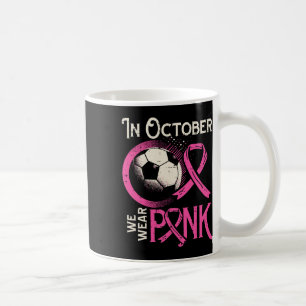 Taza De Café Cáncer de Mama Fútbol Octubre Usa Rosa Conciencia
