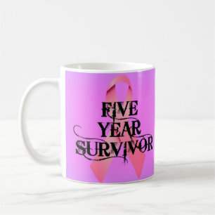 Taza De Café Cáncer de mama Superviviente de 5 años