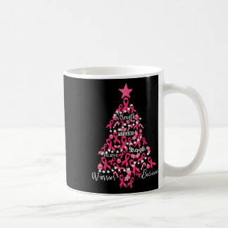 Taza De Café Cáncer de pecho Árbol de Navidad Cinta rosa Lucha
