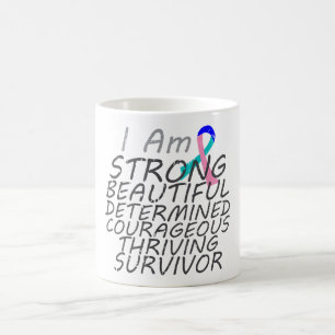 Taza De Café Cáncer de tiroides soy superviviente fuerte
