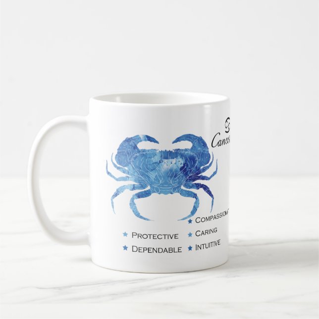 Taza De Café Cáncer de Zodiac Traits Mug (Izquierda)