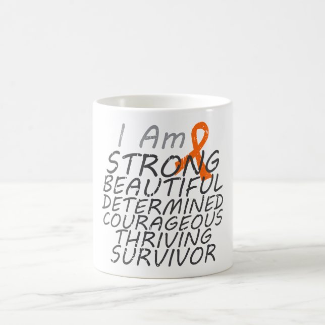 Taza De Café Cáncer del riñón soy superviviente fuerte (Centro)