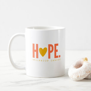 Taza De Café cáncer infantil HOPE oro corazón Mug