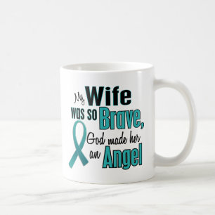 Taza De Café Cáncer ovárico/de cuello del útero del ángel