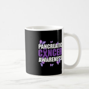 Taza De Café Cáncer pancreático de la cinta morada de mariposa 