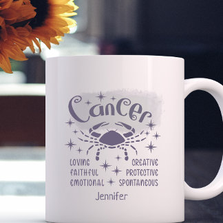 Taza De Café Cáncer Rasgos Zodiacos Personalizados Horóscopo