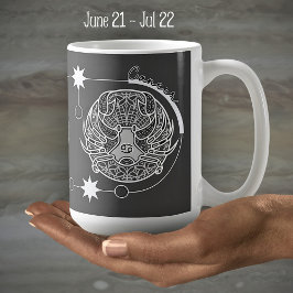 Taza De Café Cáncer Rótulo Zodiaco Astrología Mandala Blanco Gr
