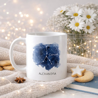 Taza De Café Cancer Starry Night Constellation Custom Name