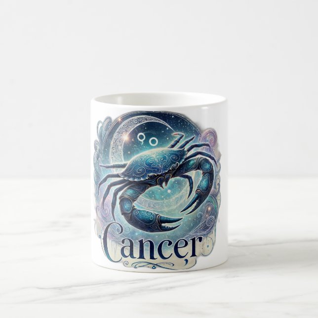 Taza De Café Cáncer Zodiac Mug - Diseño onírico y celeste ♋ 🌙 (Centro)