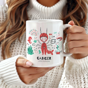 Taza De Café Cáncer Zodiac Mug, Signo de estrella del cáncer