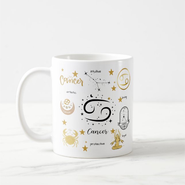 Taza De Café Cáncer Zodiac Rótulo Mug (Izquierda)