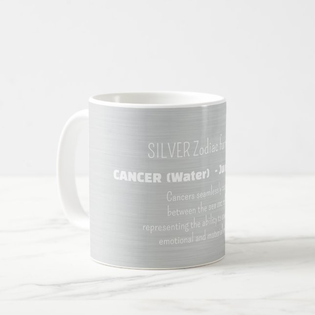 Taza De Café CANCER Zodiac Sign Personality Traits (Anverso izquierdo)