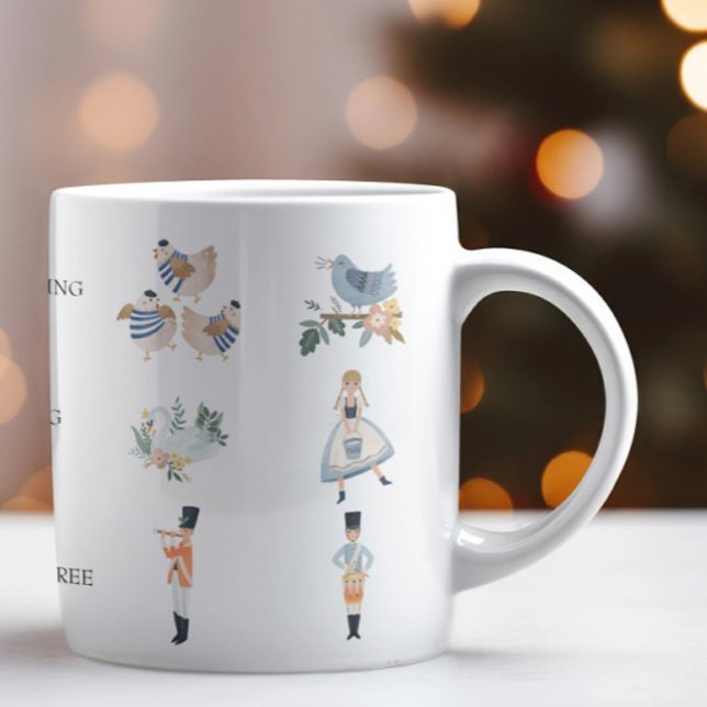 Taza De Café Canción de feriado de 12 días de Navidades (12 Days of Christmas Holiday Song Coffee Mug by Ricaso. Wonderful gift idea for Christmas
)