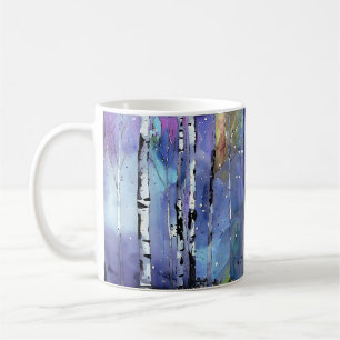 Taza De Café Canción de invierno en el bosque de abedules