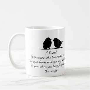Taza De Café Canción de la cita de tu amigo en tu corazón y páj