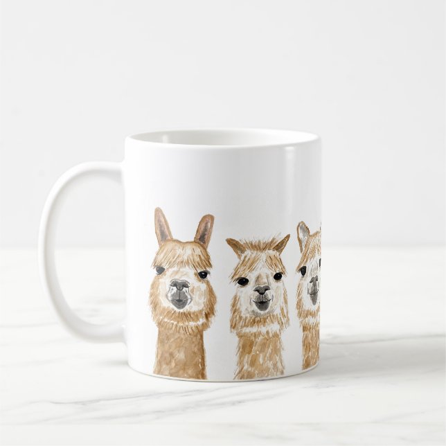 Taza De Café Canción de llama acuarela (Izquierda)