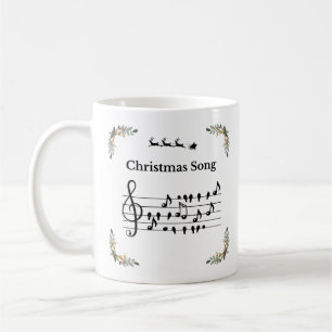 Taza De Café Canción de Navidad Santa montando trineo