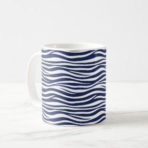 Taza De Café Canción del mar azul marino olas fluidas
