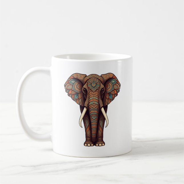 Taza De Café Canción Mandala Elephant Design (Izquierda)