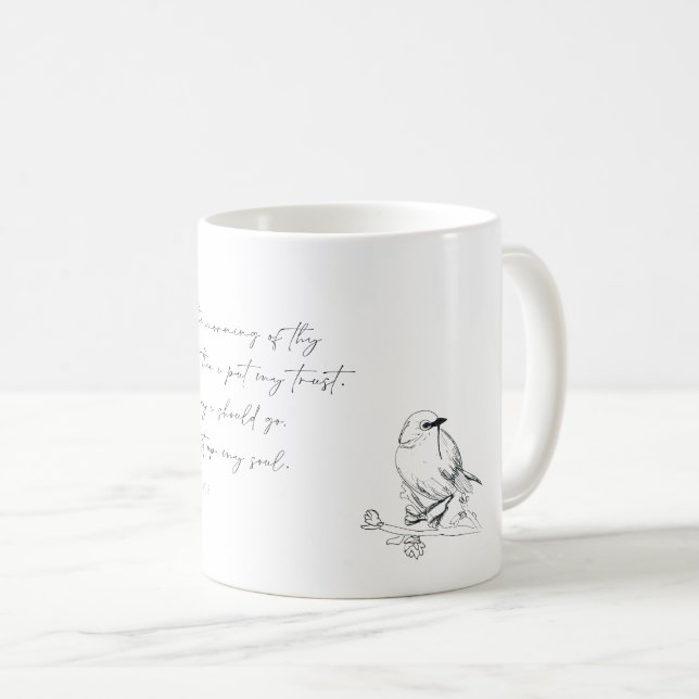 Taza De Café Canción, versículo de la Biblia, Salmo 143:8, Café (Anverso derecho)