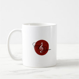 Taza De Café Canción y tambor_Blanco/Rojo