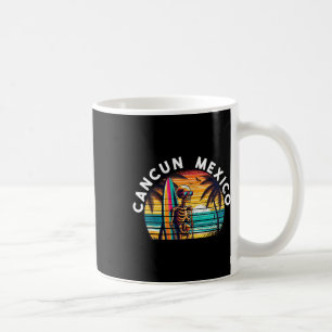 Taza De Café Cancun México Cráneo Antiguo Surf Cancun