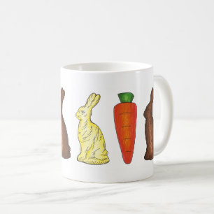 Taza De Café Candía de garrapato de conejo de chocolate blanco