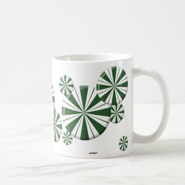 Taza De Café Candía de rayas de menta rápida (Derecha)