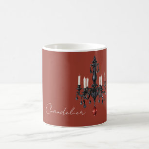 Taza De Café Candilero Negro Joya Roja