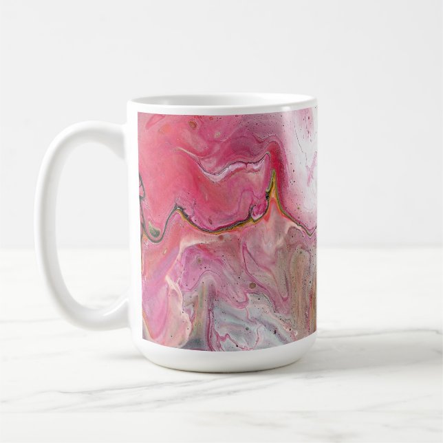 Taza De Café Candle Soft Pink Green Abstract Beber Mug (Izquierda)