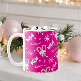 Taza De Café Candy Candy Snowflakes con menta rosa caliente Aña