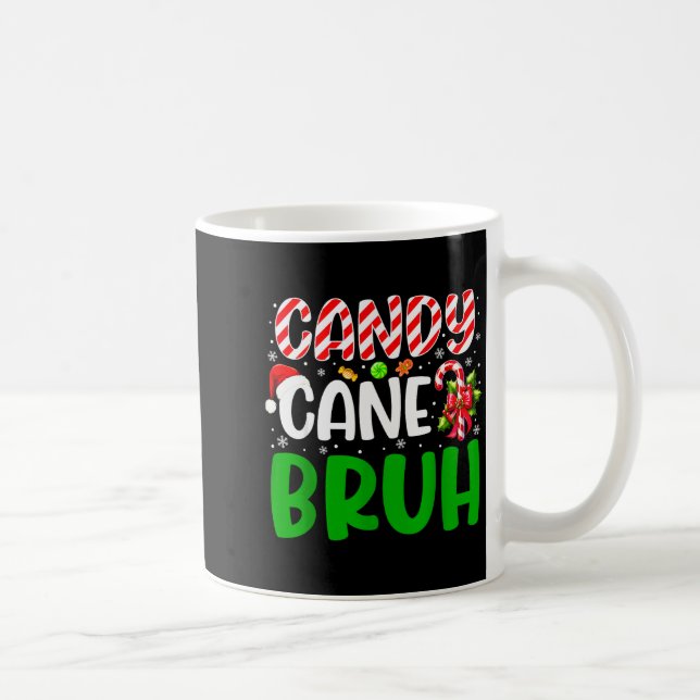 Taza De Café Candy Cane Bruh Funny Christmas Family Matching Xm (Derecha)