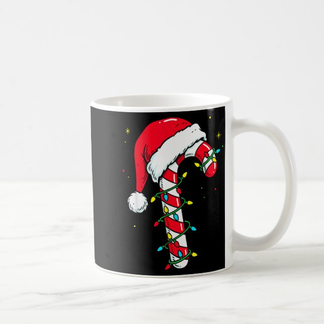 Taza De Café Candy Cane Christmas Shirt Santa Hat Family Matchi (Derecha)