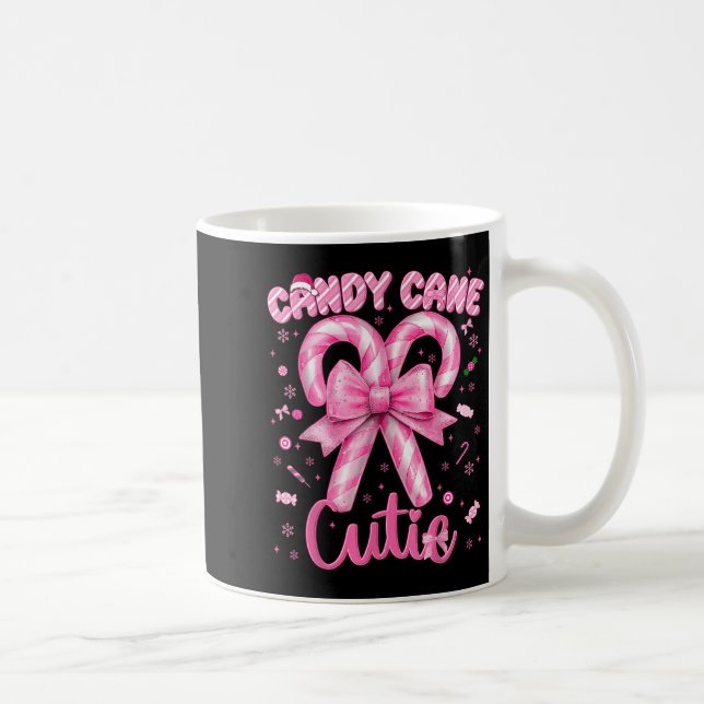 Taza De Café Candy Cane Cutie Coquette Pajamas Pjs Navidades Xm (Derecha)