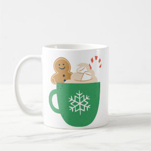 Taza De Café Candy Cane Gingerbread de chocolate caliente