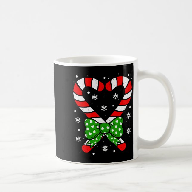 Taza De Café Candy Cane Heart Coquette Bow Christmas Toddler Ki (Derecha)