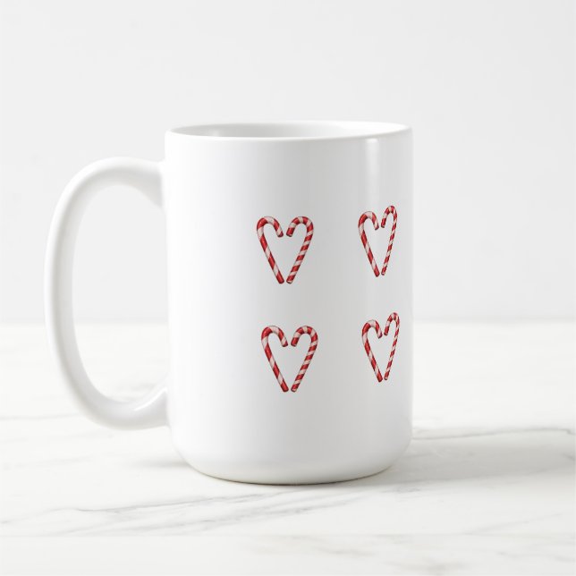 Taza De Café Candy Cane Heart Sweet Christmas Holiday (Izquierda)