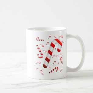 Taza De Café Candy Cane Merry Y Candamio Blanco Y Rojo Brillant