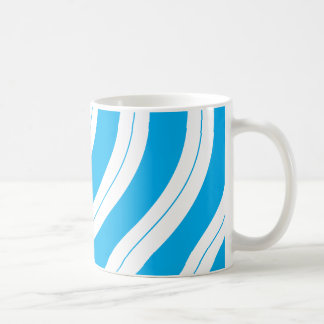 Taza De Café Candy Cane Stripes Blue Christmas