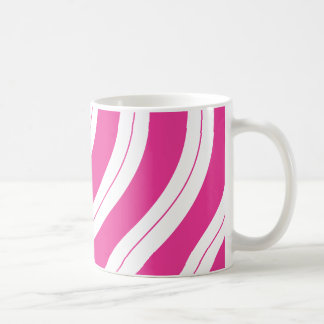 Taza De Café Candy Cane Stripes Pink Christmas