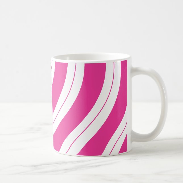 Taza De Café Candy Cane Stripes Pink Christmas (Derecha)