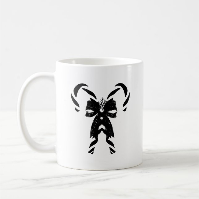Taza De Café Candy Canes with Pine Needles & Bow (Izquierda)