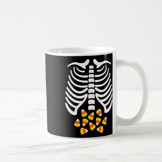 Taza De Café Candy Corn Skeleton Cage Halloween Costume (Derecha)