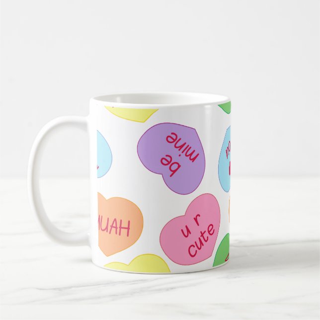 Taza De Café Candy Hearts Valentines Mug (Izquierda)