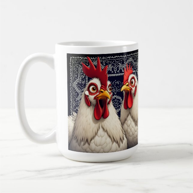 Taza De Café "Candy & Joe White Leghorn" B (Izquierda)