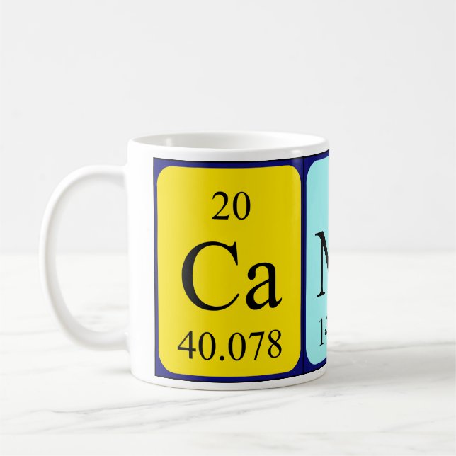 Taza De Café Candy periódica nombre de tabla mug (Izquierda)