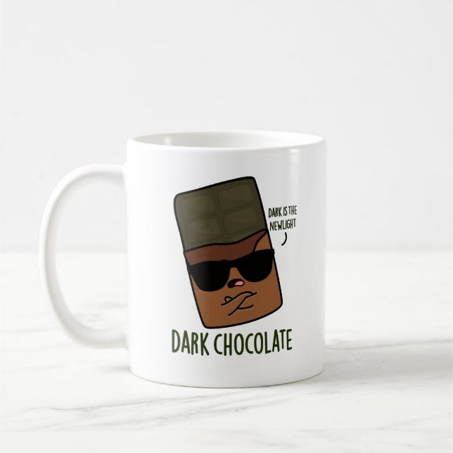Taza De Café Candy Pun divertido de chocolate oscuro (Izquierda)