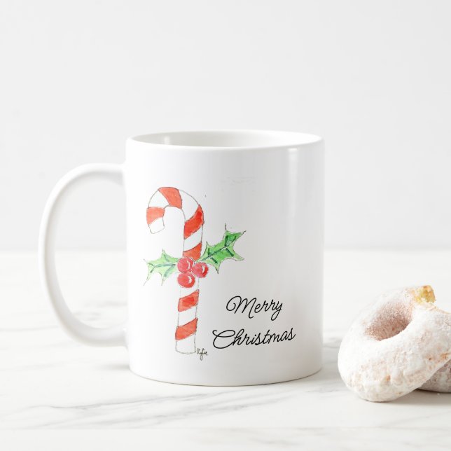 Taza De Café Candycane With Holly (Con donut)